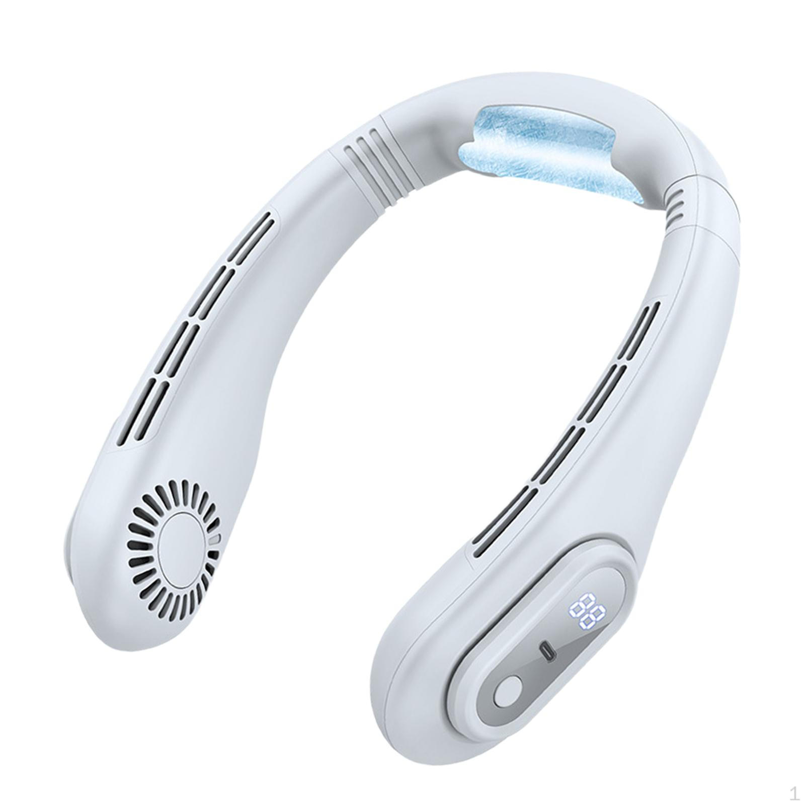 

Подвесной вентилятор воздушного охлаждения, носимый, 3-скоростной, регулируемый, безлезвийный, ожерелье для офиса белый