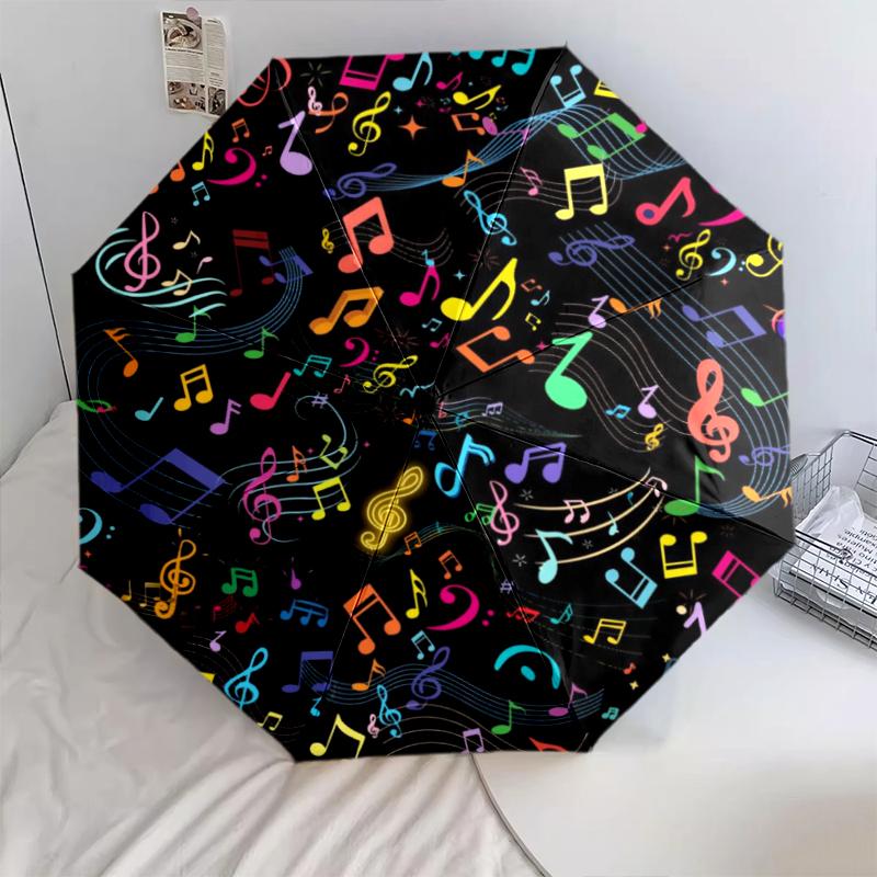 1PC Musical notes Umbrella Portable Folding Umbrella Iron Frame Hole Bone Structure Outdoor Home Umbrella A1