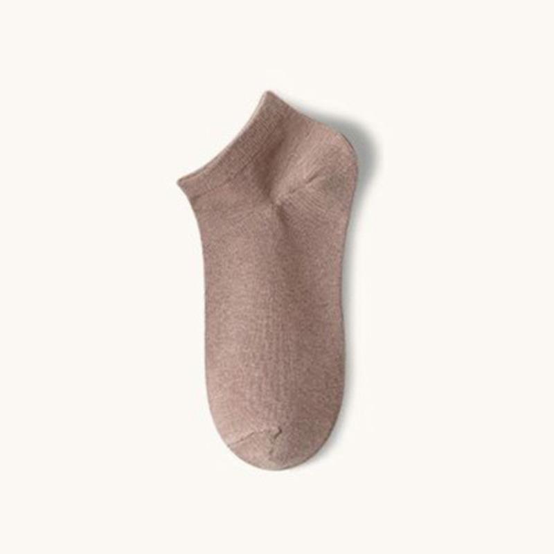 Men's Summer Pure Color Thin Style Breathable Sweat Absorbing Boneless Short Cotton Socks