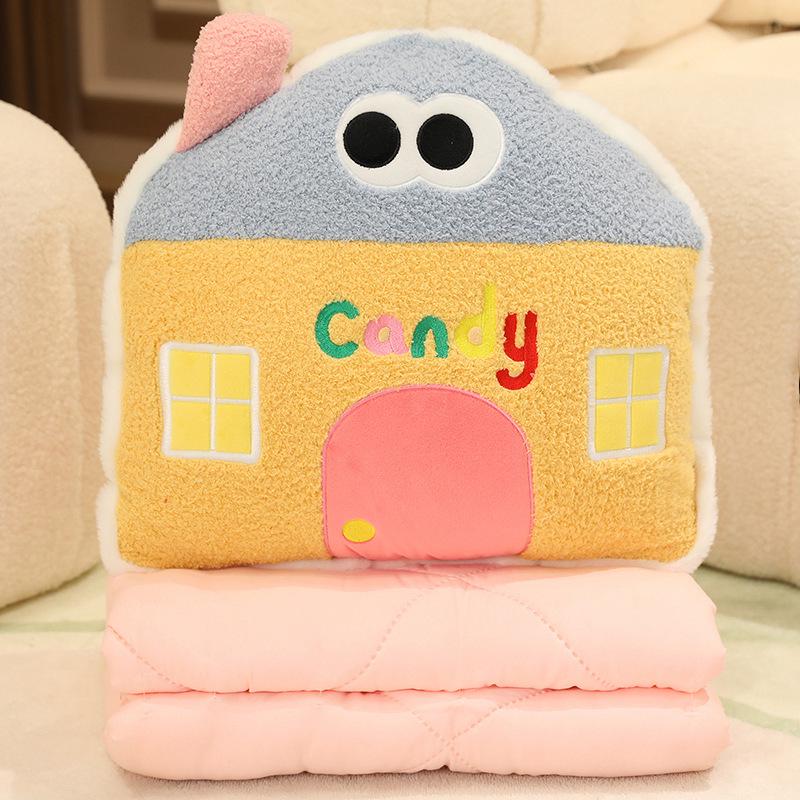 

Макарон Милый Дом Кондиционер Одеяло и Подушка Плюшевая Игрушка Подушка Комбо Cushion 42cm, Expanded 100*150cm, 600g жёлтый