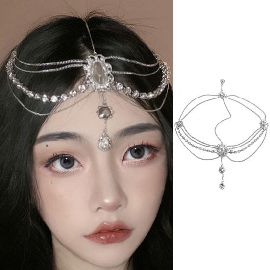 

Цепочка для волос тонкой работы, винтажная блестящая кисточка со стразами, украшение для свадебного головного убора, цепочка для выпускного вечера, украшение для волос, аксессуары для волос