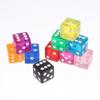 Acrylic Dice 10Pcs Transparent Color Square Corner White Dot Small Size Portable Dice for Travel Camping Outdoor Board Game Activities