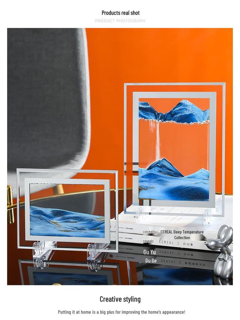 Kreative 3D Treibsand-Sanduhr: Flüssige Bewegung Desktop-Dekor & Einzigartiges Geschenk