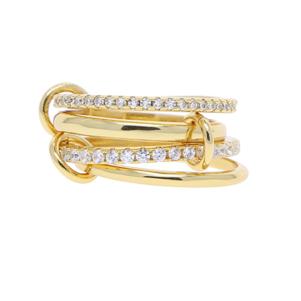 2026 Neue Spinelli Stapelbare Verlobungsringe Für Damen Iced Out Mikropflaster 5A Zirkonia Mix Farbe Mehrere Teile Stapel Finger Schmuck