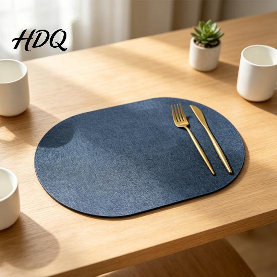Tabletop Protective Mat PU Leather Placemat Wear-Resistant Heat Resistant Mat Non-Slip Teapot