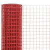VidaXL Grillage Métal Acier Revêtement PVC 10x1 m Carré Rouge Clôture Jardin 143661