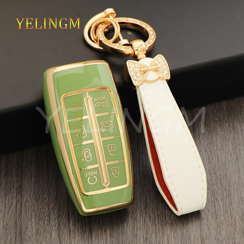 Soft Tpu Car Key Case For Genesis Key Fob Cover Keychain For Hyundai Gv80 Gv90 G70 G80 G90 Gv70 8 Buttons Accessories