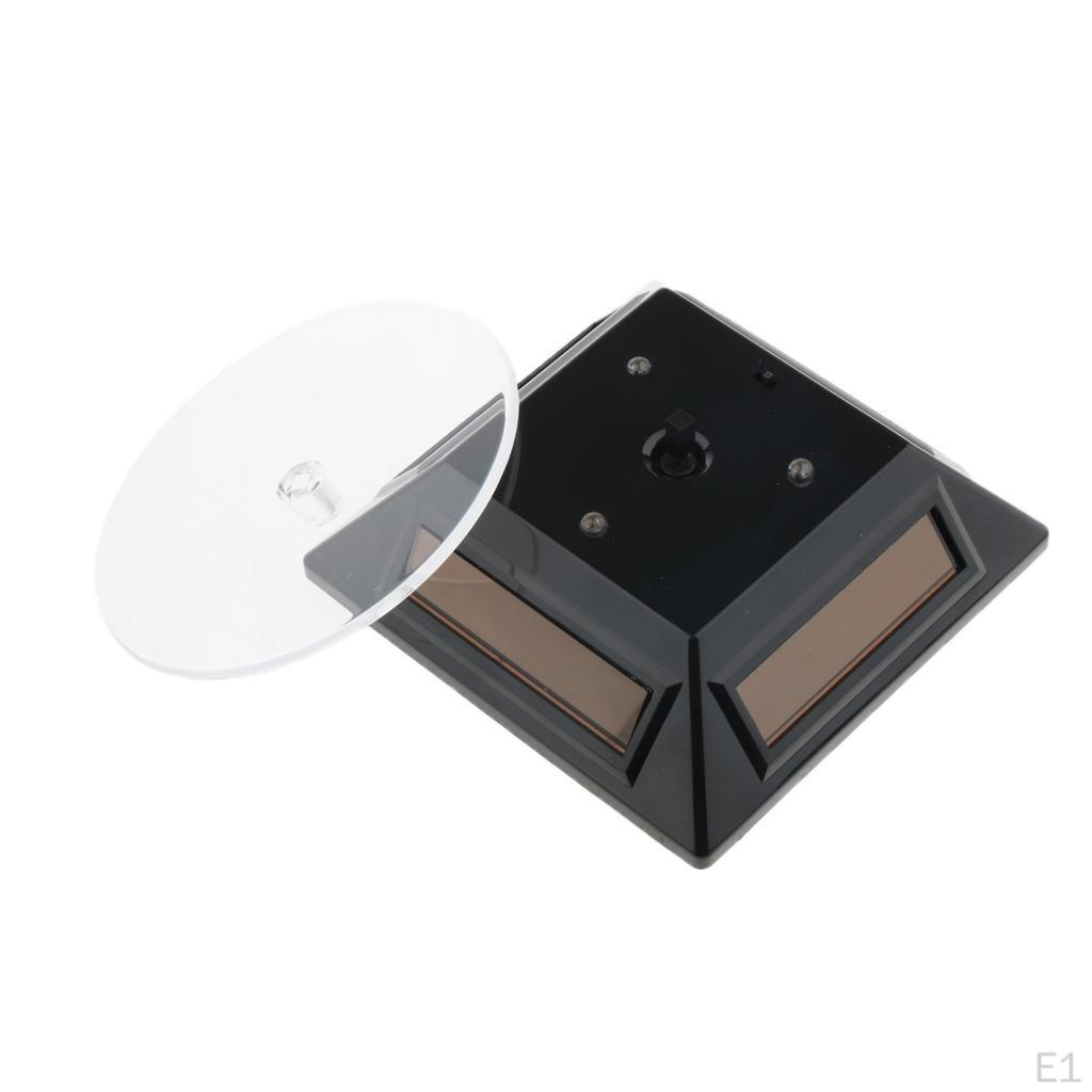 Zasilany energią słoneczną obrotowy stojak wystawowy Gramofon czarny