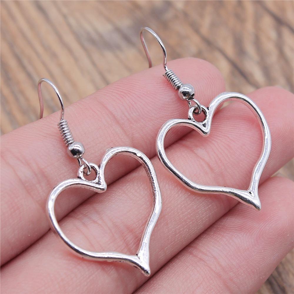 24 Styles Simple Design Gothic Punk Style Hollow Heart Drop Earrings For Women Vintage Fashion Earring Gift