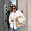 New imitation fur women's plush coat autumn and winter thickened warm large lapel environmentally friendly wool coat