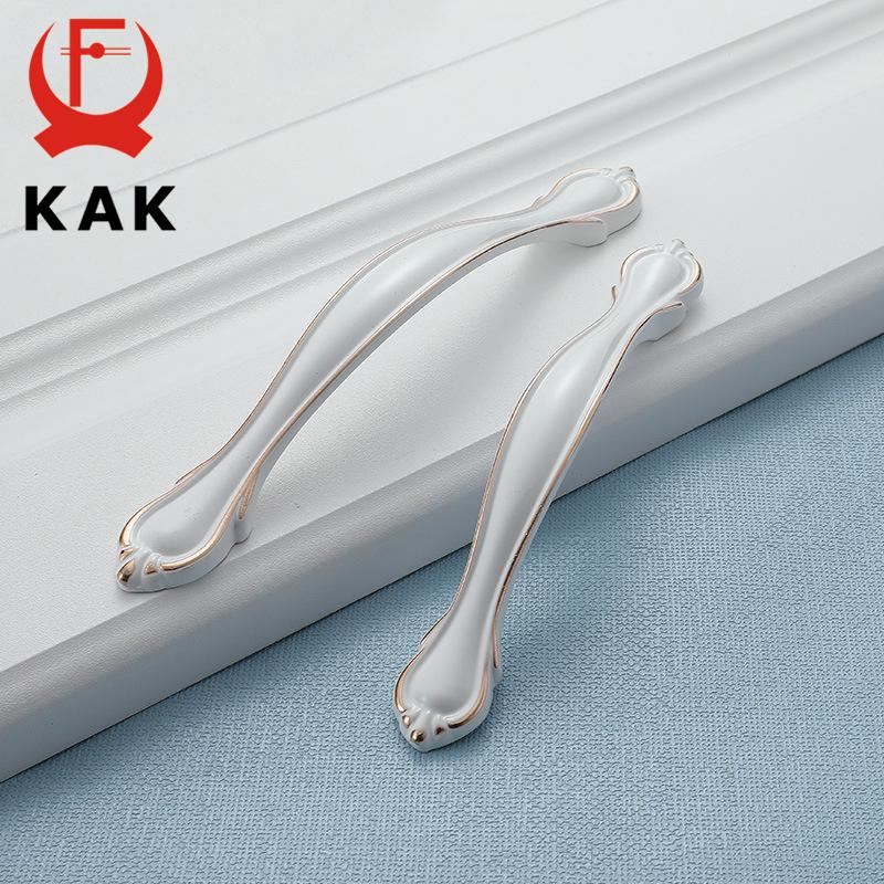 KAK Ivory White Kitchen Cabinet Handles European Style Cupboard Door Pulls Drawer Knobs Fashion Solid Furniture Handle Hardware