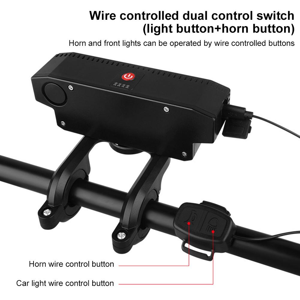 4000Mah Bike Front Lights Waterproof Bicycle Headlight LED Light Bar with 130DB Bell 6 Light Mode USB Charging for MTB Road Bike