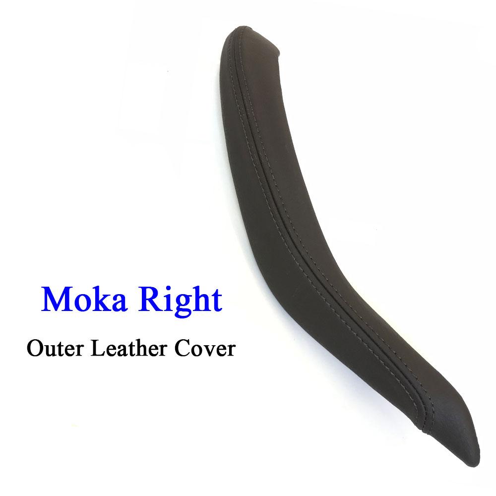 Manija de tracción de cuero para puerta Interior de pasajero, embellecedor de cubierta exterior de repuesto para BMW X5 X6 2014 2015 2016 2017, F15 F16, color negro