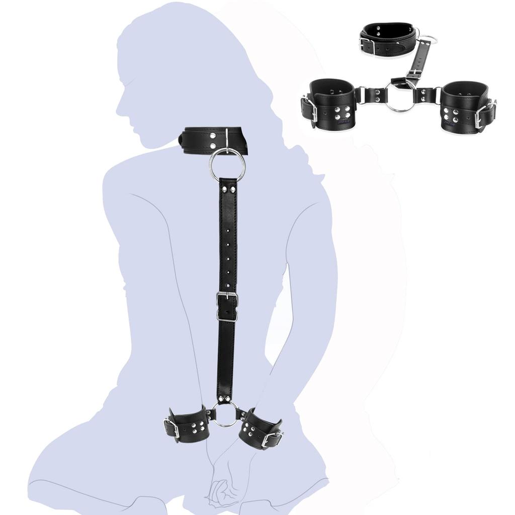 Arm to Handcuffs Restraints Bondage Adult Sex Toys PU Chest Strap Back Flirting Adjustable Bondage SM Sex Game For Couples