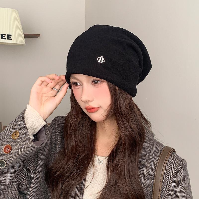 Autumn and Winter Cold Hats That Show Your Face Small Ins Style Fashion Pile Hats for Women Versatile Warm and Cold Proof Ear Protection Pullover Hats