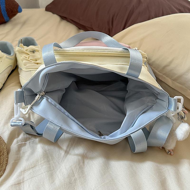 Torba crossbody w kontrastowym kolorze Damska torba na ramię o dużej pojemności Torba na książki dla studentów