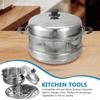1Pc Stainless Steel Steam Pot Double-layered Food Steamer Stockpot Soup Pot