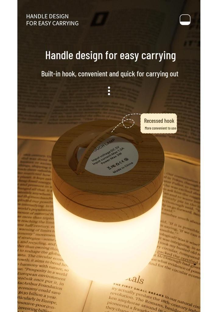 Rechargeable Portable 7-Color Night Light for Bedroom and Camping
