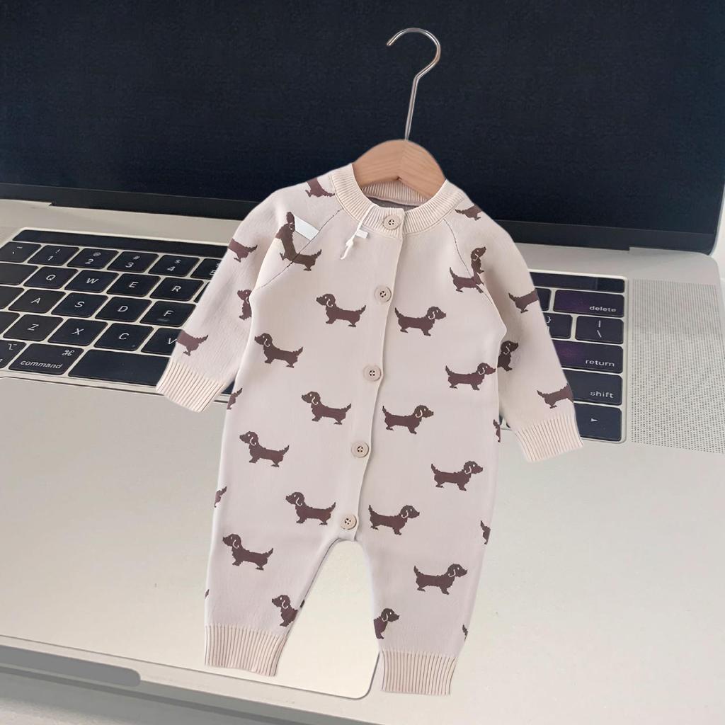 2024 Autumn/Winter Infant & Toddler Sweaters & Jumpsuits: Newborn Romper, Full-Print Baby Crawling Clothes.