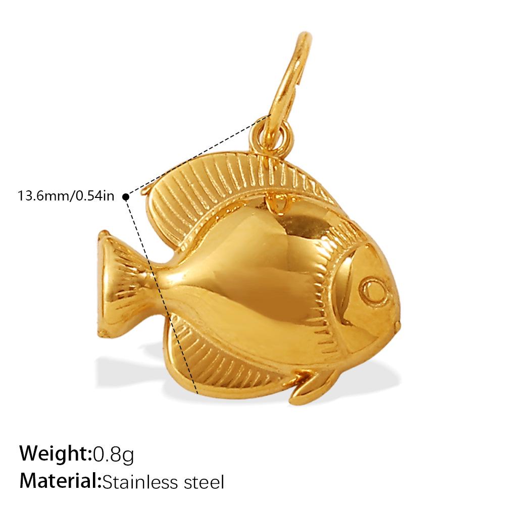 18K Gold Ocean Style Turtle & Crab Pendant Necklace - Stainless Steel, Waterproof, Colorfast, Women's DIY Jewelry Accessory.