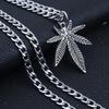 Retro Titanium Steel Necklace for Men, Korean Version, Trendy, Minimalist Maple Leaf Pendant for Women