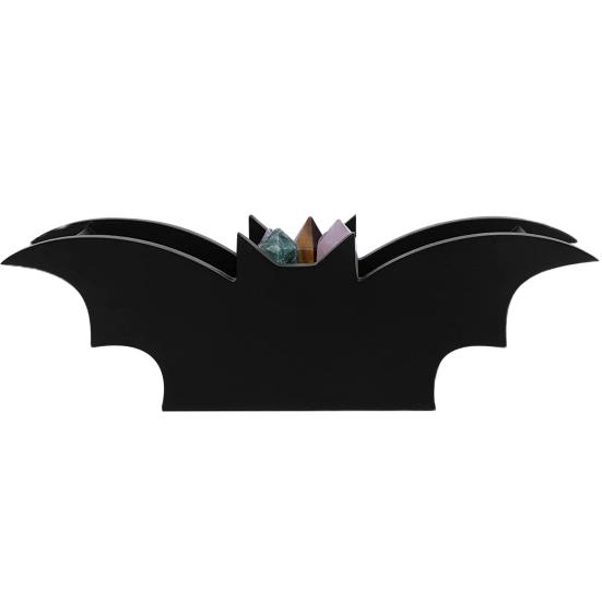 Desktop Storage Box Black Gothic Bat Shape Tray Elegant Mysterious Makeup Organizer for Bathroom Decor
