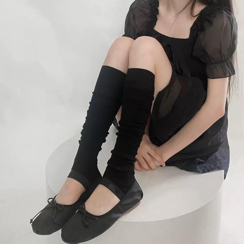 

Ballet White Stacking Socks Cover Stockings Summer Gray Calf Socks Slim Leg Socks Over Knee Socks One size fits all чорний