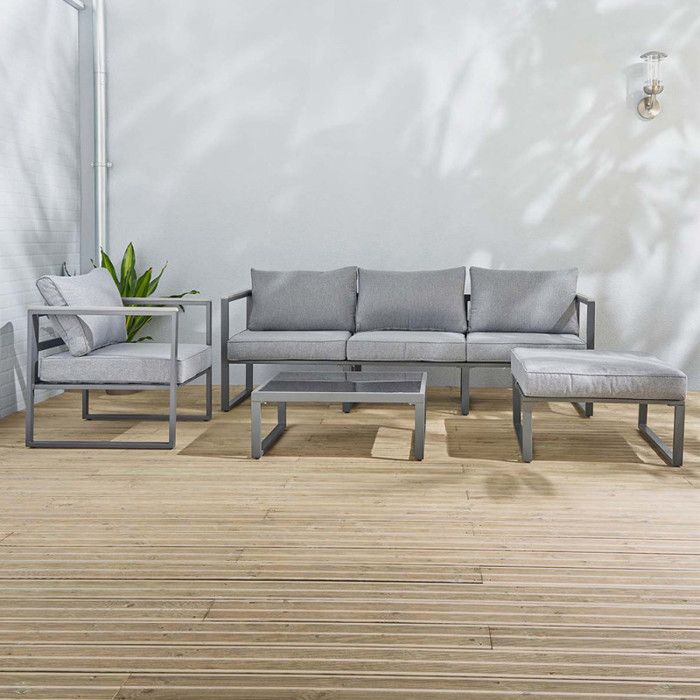 Wilsa Garden "Lima" Grey Aluminum Low Garden Lounge