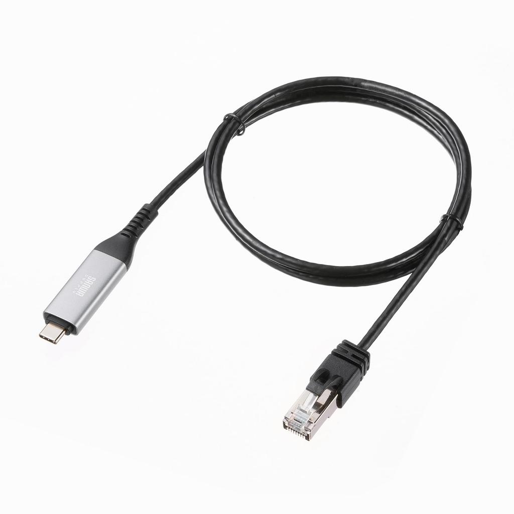 Sanwa Supply USB LAN Conversion Cable Type-C (Gigabit compatible, 1m) KB-SL6CLAN01BK