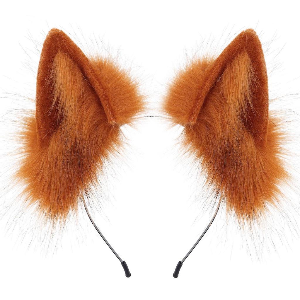 Japanese Lolita Headdress: Handmade Plush Cat & Fox Ears Headband