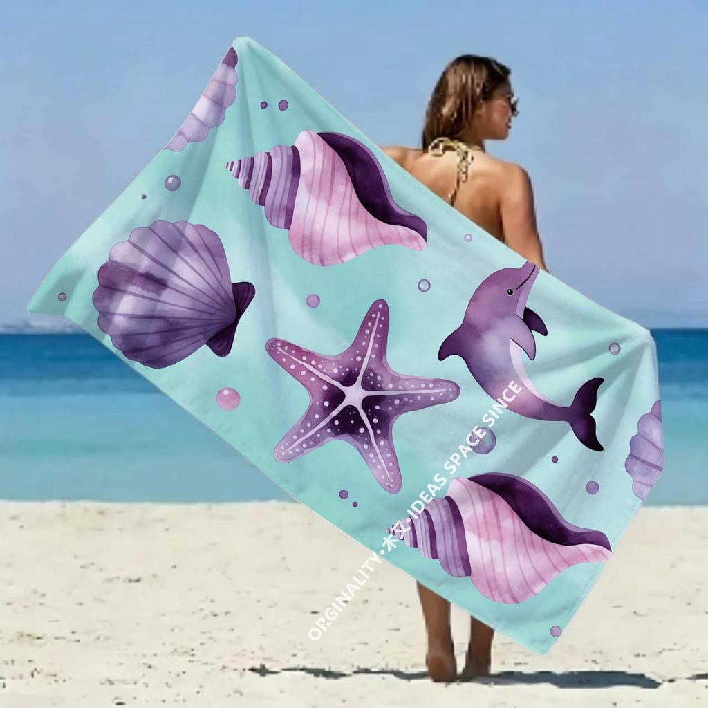 Ocean Creatures Summer Beach Towel Patterned Sunscreen And Windproof Suitable For Swimming Pool Camping Travel Blanket