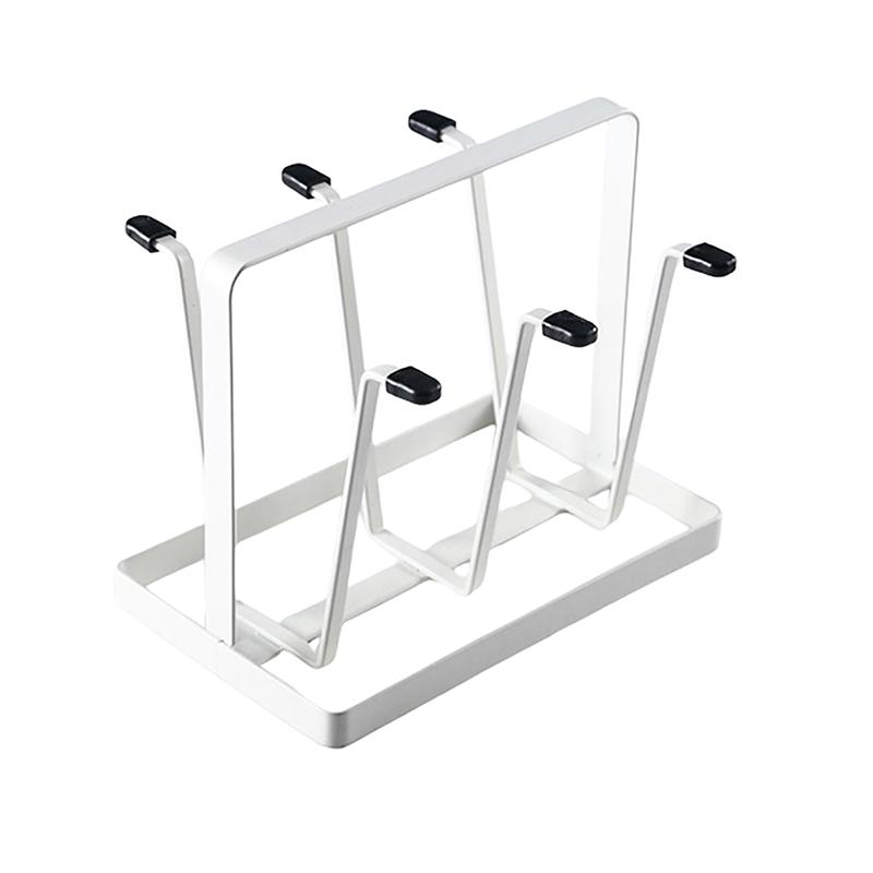 Стальная сушилка для бутылок и стаканов 6 крючков органайзер для стеклянных емкостей с защитными резиновыми концами крючки белый 925₽