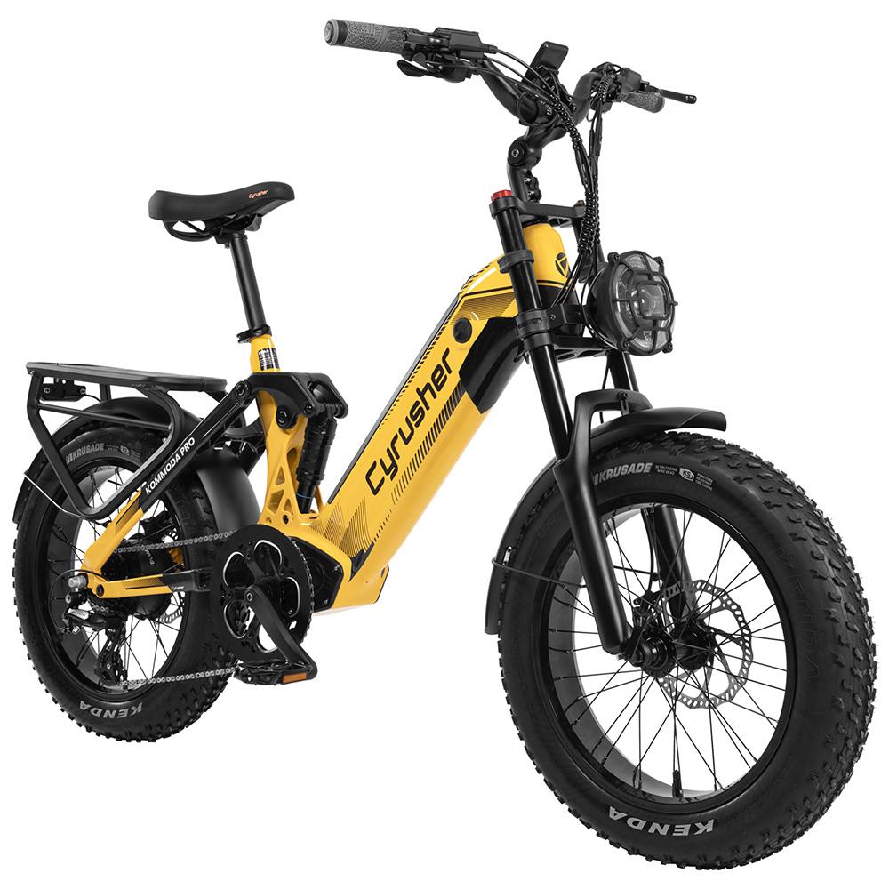 Electric Bicycle Cyrusher Kommoda Pro 20" Fat Tire 250W Motor Fully Suspended Adult Electric Bike 52V 20AH Dual Hydraulic Brake Max Load 150Kg