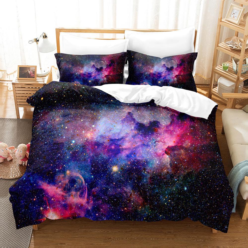 Export, Space, Starry Sky, Galaxy, Home Textile Bedding Kit, Quilt Cover, Pillowcase, Sheet Batch