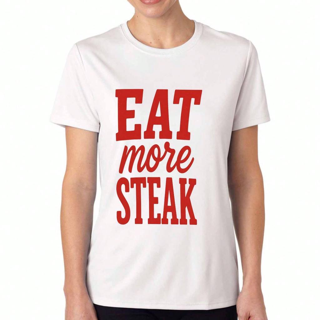 Eat A Steak Funny Unisex Cotton T Shirt, Premium Cotton Quality Print, Durable, Casual Fashion, Food Lover Graphic Tee, Novelty Meat Design, Stylish S