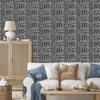 Polynesian Geometric Pattern Graphite Wallpaper 50x1000