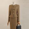 Win Luxury Gold Button Peplum Jacket