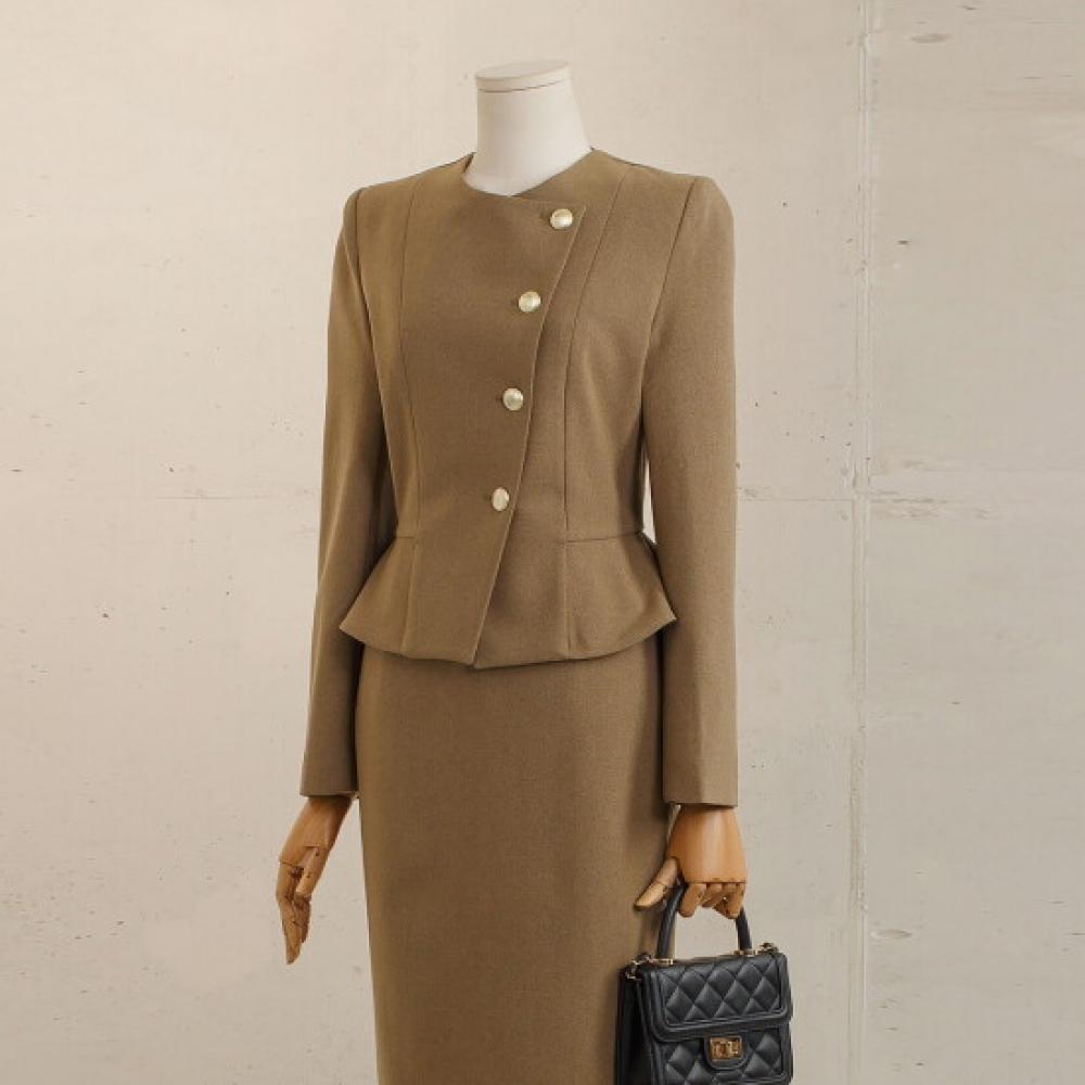 Win Luxury Gold Button Peplum Jacket