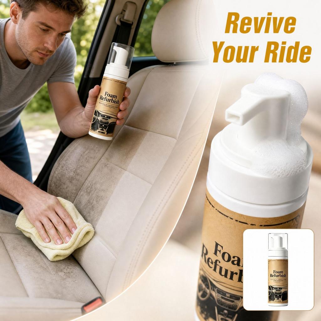 Car Cleaner Spray - No Rinse, Stain Remover with Polishing for Interiors