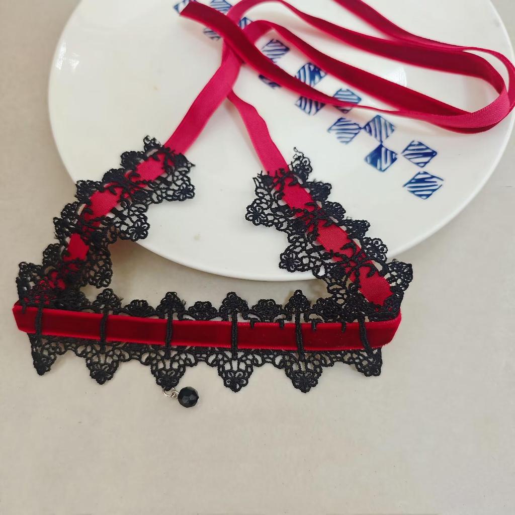 Gotický Lolita Mašle Krajkový Choker Náhrdelník pro Ženy