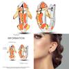 New 925 Sterling Silver Hope Rainbow Flower Earrings For Women Sparkling Colored Zircon Star Koi Earrings Fashion Party Jewelry