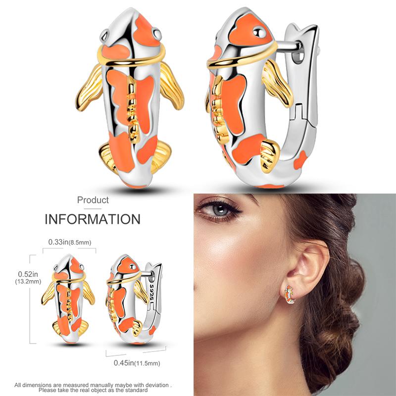 New 925 Sterling Silver Hope Rainbow Flower Earrings For Women Sparkling Colored Zircon Star Koi Earrings Fashion Party Jewelry
