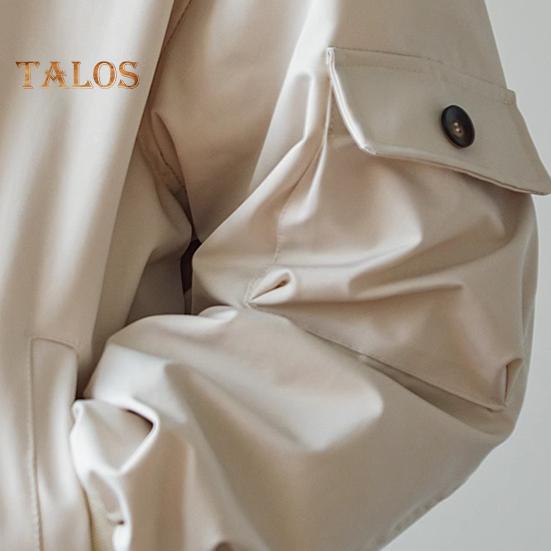 Herrenjacke mit Revers, langen Ärmeln, Farbblock-Design, einreihig, mit Knöpfen, Mantel mit Taschen, lässige Oberbekleidung