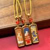 Tibetan Eight Guardian Gods Titanium Steel Thangka Pendant