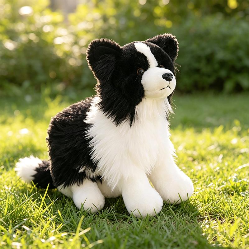 15/20/25CM Simulation Border Collie Plush Toys Cute Soft Pet Dog Puppy Animal Plushies Pillow Doll Kid Accompany Sleep Hug Gifts