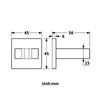 Chrome Handheld Shower Head Bracket Square ABS Shower Arms with Plated Surface for Hotel Bathroom