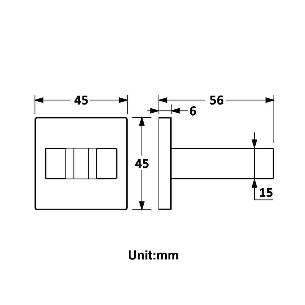 Chrome Handheld Shower Head Bracket Square ABS Shower Arms with Plated Surface for Hotel Bathroom