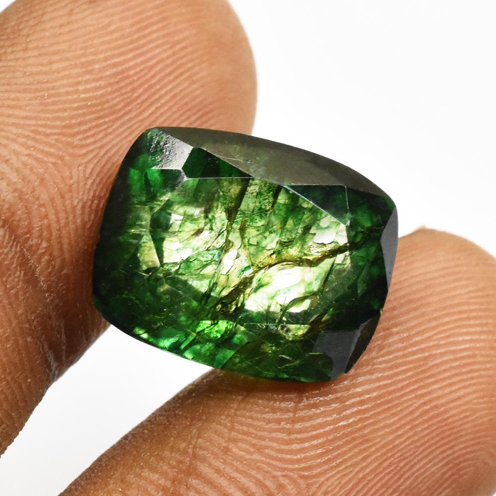 Natural Green Emerald 9.96ct Cushion Cut Certified Loose Gemstone
