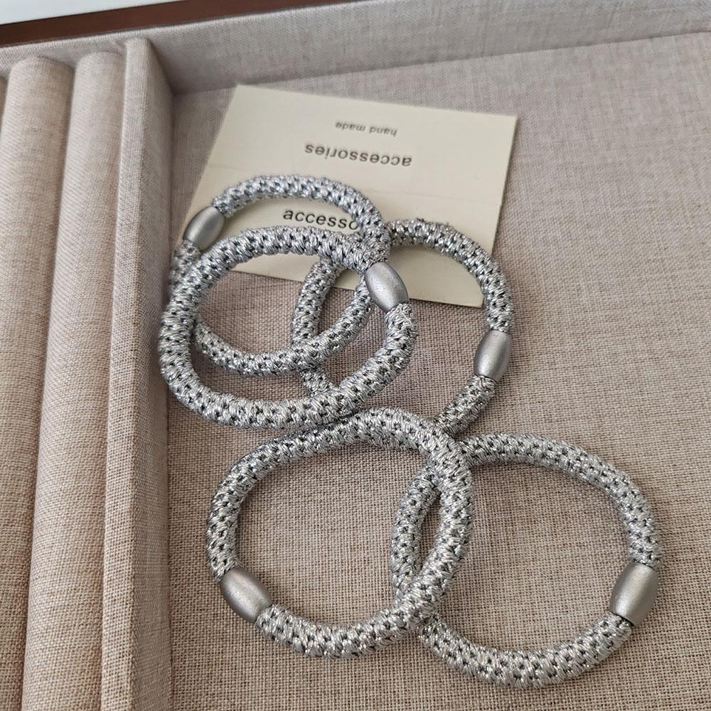 5PC Good High Elasticity Four Season Universal Hair Ties for Women Girls Ladies Ponytail Holder Hair Rings Rope Accessories