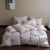 New 2026 A-Class Cotton Linen Digital Print 4-Piece Bedding Set: Fitted Sheet, Duvet Cover, Bed Sheet